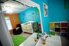 Colorful Bright and Bold Baby Nursery in Aqua Blue, Lime Green and Orange!