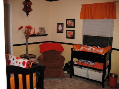 Boys Bedroom Color Schemes on Unique Orange And Black Gender Neutral Nursery Color Scheme For Baby