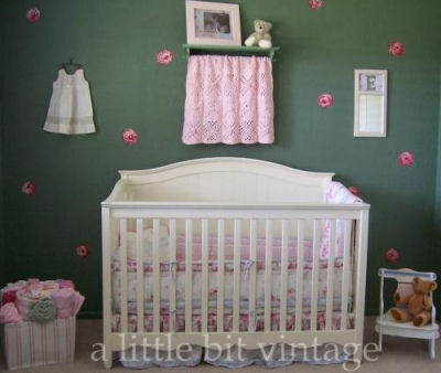 Vintage, shabby chic baby nursery decor