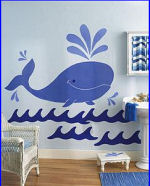 whale wall decals stickers appliques murals blue killer large