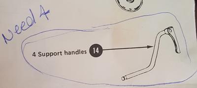 Simmons Baby Crib Support Handles Parts Diagram from Owner's Assembly Manual