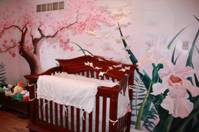 Pink butterfly baby nursery decorating ideas for a girl.