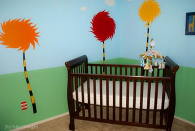 Dr. Seuss Truffula Trees Nursery Wall Decals and Painting Technique