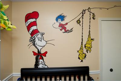 Fun and Vibrant Dr. Seuss Nursery Wall Art