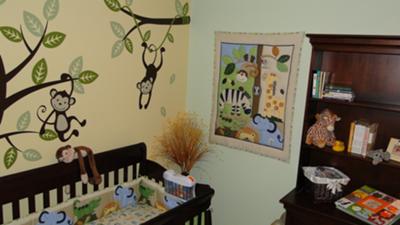 Fun Monkey Business Baby Nursery Theme w Custom Jungle Safari Monkey Wall Decals