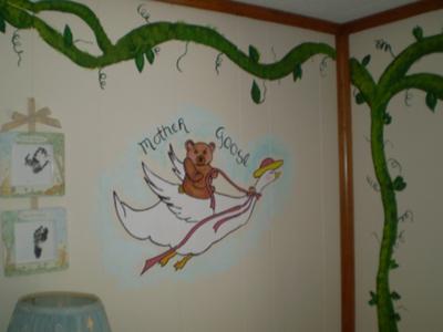 Mother Goose Baby Nursery Rhymes Hand Painted Wall Mural