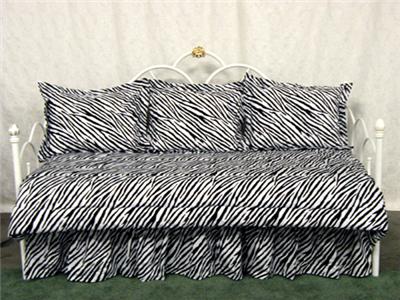 black white zebra daybed sets