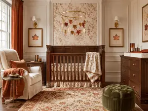 fall-baby-nursery-room-autumn-leaves
