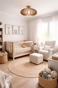 Functional baby nursery with essential furniture and practical decor