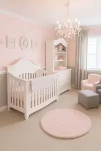 pretty pink white and gray princess baby girl nursery decorating ideas and theme