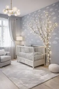 DIY natural tree nursery wall decor project