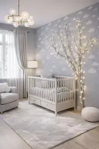 DIY natural tree nursery wall decor project