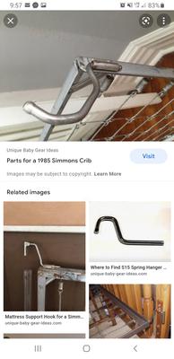 Metal 1985 Simmons Crib Hook