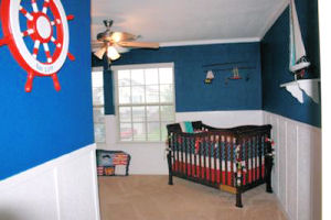 Baby boy red white and blue nautical sailing sailboat nursery room decor