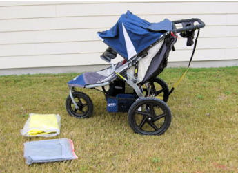 BOB Revolution Double (Twin Duallie) Navy Baby Jogger / Jogging Stroller