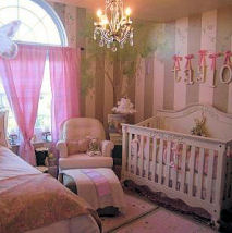 Elegant pink butterfly nursery decor for a baby girl