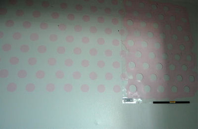 Reusable polka dot stencil pattern.