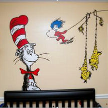 Bright Fun Unisex Gender Neutral Dr Seuss Cat in the Hat Thing One and Thing Two Nursery