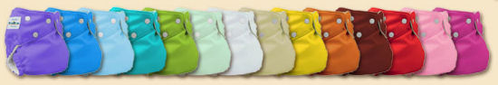 The many colors of FuzziBunz Cloth Diapers