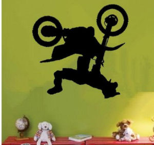 Motocross theme nursery wall decals for a baby room