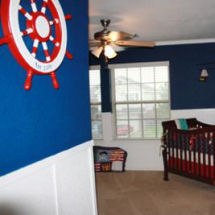 Red white and navy blue nautical baby boy nursery theme