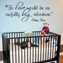 Peter Pan baby boy nursery theme wall quote decal