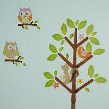 Owl baby nursery room wall tree decal idea