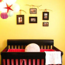Rustic Shabby Chic Red and Yellow Baby Nursery