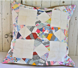 Large vintage heirloom quilt pillow