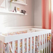 Modern pink gray and white girl sock monkey theme nursery room