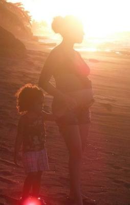 SUNSET AT THE BEACH WITH MY BABY GIRLS 