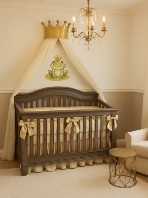 A Royal Frog Theme Baby Crib Fit for a Prince!