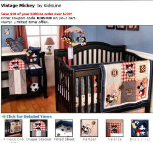 mickey mouse sports theme baby crib nursery bedding set