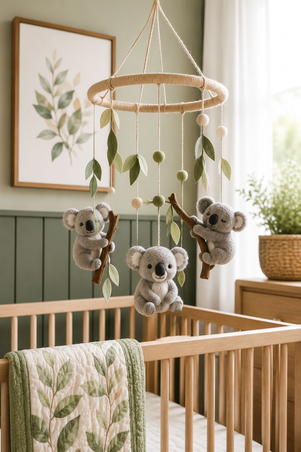 Australian theme koala bear baby nursery crib mobile