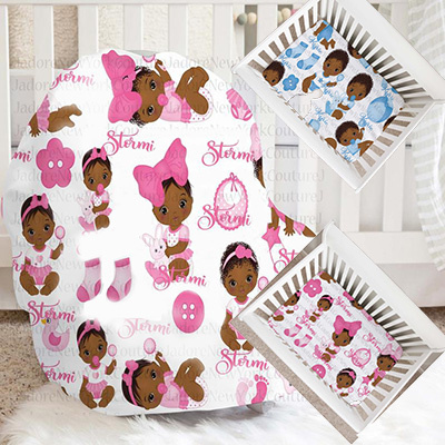 African American baby girl crib bedding and twin comforter sets in fabrics with ethnic print