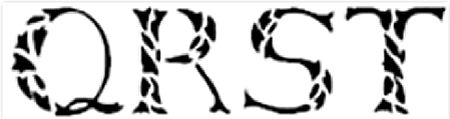 Leaf alphabet font letters stencil pattern