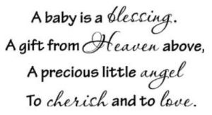 A baby is a blessing angel nursery wall saying quotation stickers and decals