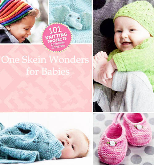 A collection of fast and easy quick knit baby knitting patterns that require less than one skein of yarn.