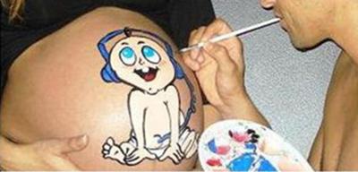 Darnial's Belly Painting when Conchita was approximately 35 Weeks Pregnant