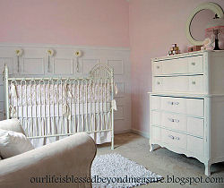 Vintage dresser refinished for a baby girl nursery