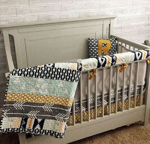 Rustic Southwest Aztec arrow baby bedding for a baby boy or girl
