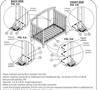 Crib Mattress Frame Assembly Instructions for a Collins Baby Cache Crib