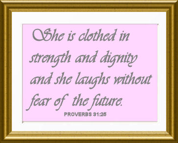 framed baby girl nursery wall Christian Bible verse quote Proverbs 31:25