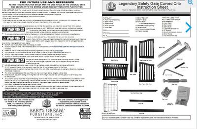 Baby S Dream Eternity Crib Instructions