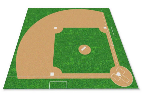 kids infield baseball field area room nursery rug