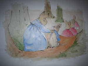 Beatrix Potter Baby Nursery Theme Hand Painted Custom Wall Mural