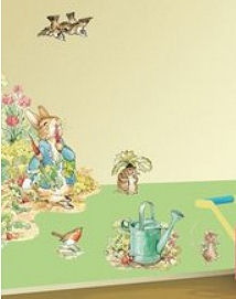 Beatrix Potter Peter Rabbit baby nursery wall mural created using decals