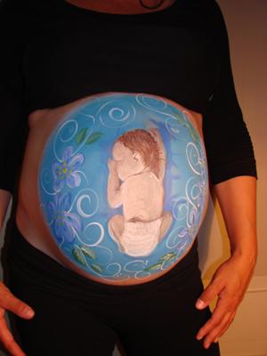 Sweet Pregnant Tummy Painting