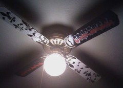 Custom Grafitti Ceiling Fan Personalized with Our Baby Boy's Name and Fleur Di Li Graphics 