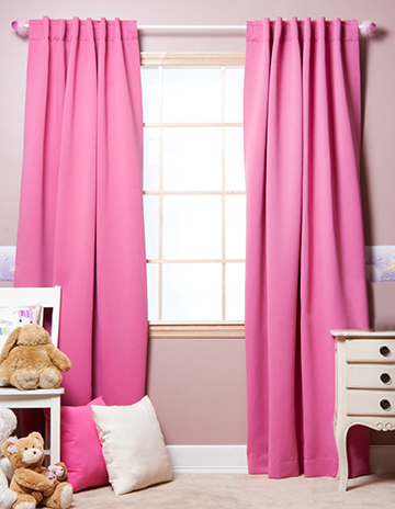 Blackout room darkening curtains window treatments in a baby nursery